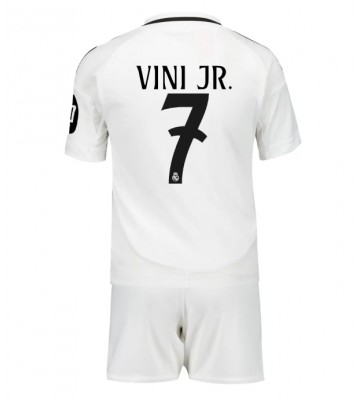 Real Madrid Vinicius Junior #7 Primera Equipación Niños 2024-25 Manga Corta (+ Pantalones cortos)